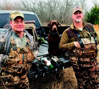 Hunting friends Anthony Mackey, 46, of Noble, and Aaron Milligan, 58, of Norman