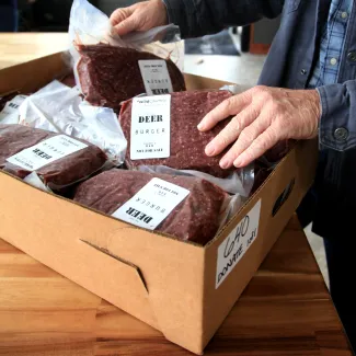 Deer meet packaging.  Photo by Kelly Bostian