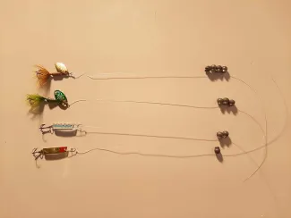 Split Shot-Rig with spinners.