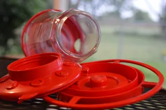 Clean humming bird feeder.