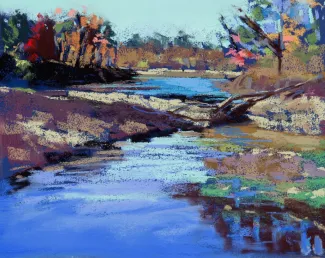 Kaspari's drawing of the Kiamichi River headwaters.