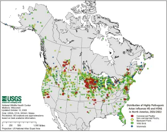 USGS avian flu map 12oct22