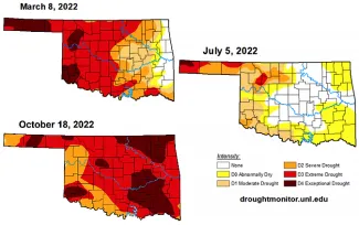 FIGURE 4: Drought conditions during 2022 in Oklahoma.