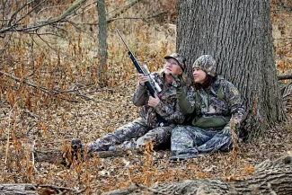 Small game hunting, two women