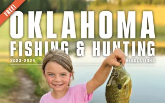 A view of the top half front cover of the 2023-2024 Oklahoma Hunting and Fishing Regulations