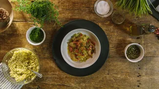 Completed and plated Rabbit Cacciatore