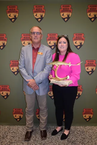 ODWC Director Wade Free, left, and Shooting Range Coordinator Amanda Thomas.