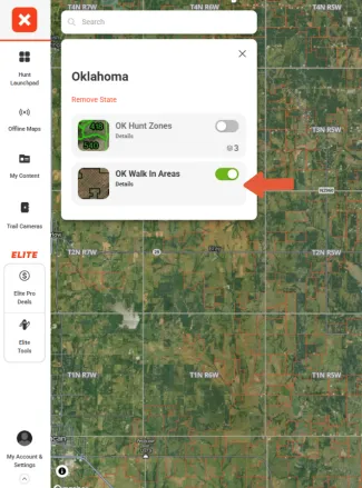 A screenshot of onX app.
