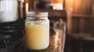 deer tallow in a jar