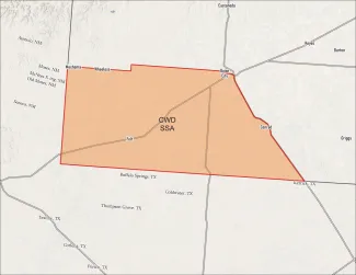 A map of the Cimarron County Selective Surveillance Area in the Oklahoma panhandle.