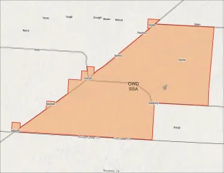 A map of the Texas County SSA in Oklahoma.