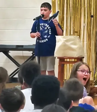 Samuel Performs at his school's talent show