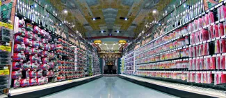 A photo of a lure aisle at the store. 