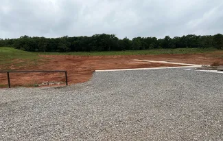 A gravel parking lot is ready at Lexington WMA Shooting Range.
