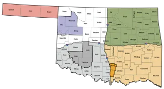 A map of Elk hunting zones in Oklahoma.