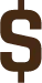 A brown icon of a dollar sign.