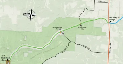 A map of Lower Mountain Fork trout fishing area 2.